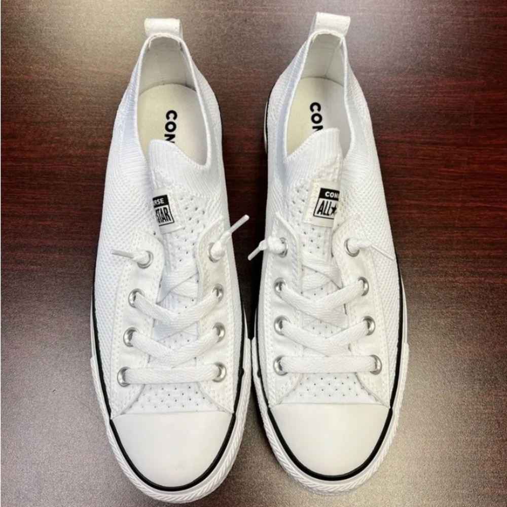 Converse Women's Chuck Taylor All Star Shoreline Knit Slip-White/Black/White-9